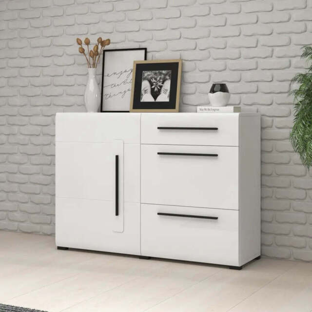 Tulsa 45 Sideboard Cabinet 120cm - White Gloss 120cm - image 1