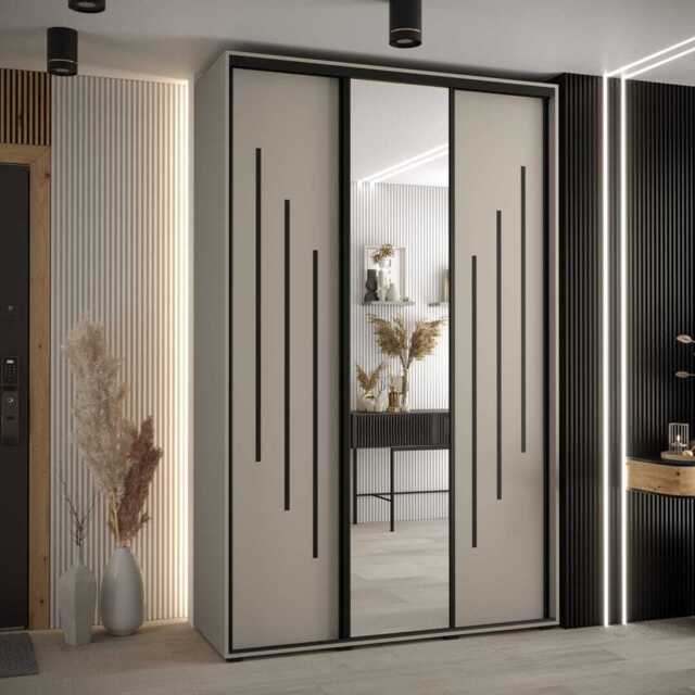 Dakota IX Sliding Door Wardrobe 150cm - Cashmere 150cm - image 1
