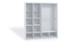 Bono Sliding Door Wardrobe With Mirrors 220cm - White Matt 220cm - thumbnail 2