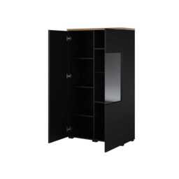 Modo Tall Display Cabinet 80cm - Black 80cm - thumbnail 3