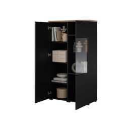 Modo Tall Display Cabinet 80cm - Black 80cm - thumbnail 4