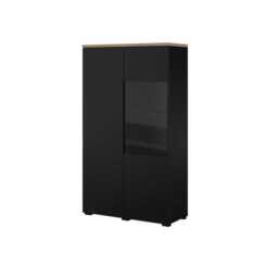 Modo Tall Display Cabinet 80cm - Black 80cm - thumbnail 2