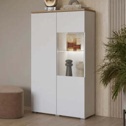 Modo Tall Display Cabinet 80cm - Black 80cm - thumbnail 8