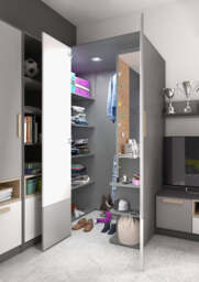 Pok PO-00 Walk-In Wardrobe 130cm - Left Grey Matt 130cm - thumbnail 5