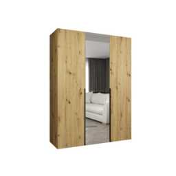 Alicante II Hinged Door Wardrobe 150cm - Black 150cm - thumbnail 3