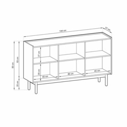 Boho Sideboard Cabinet 144cm - Oak Riviera 144cm - thumbnail 6