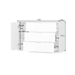 Florencja Chest Of Drawers 125cm - White 125cm - thumbnail 4