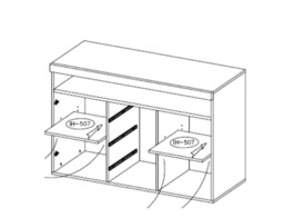 India 26 Sideboard Cabinet 132cm - Schiefer 132cm - thumbnail 7
