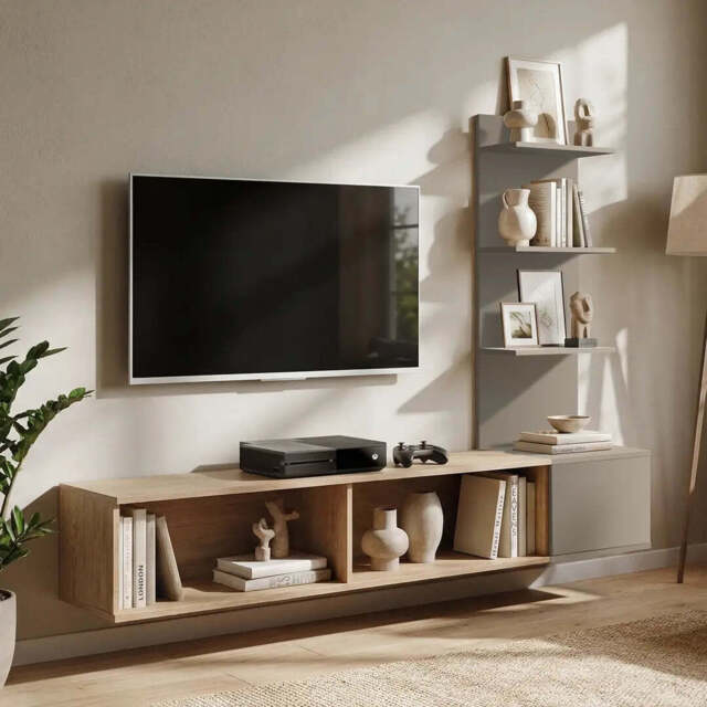 "Joy Entertainment Unit For TVs Up To 65"" - Grey 180cm" - image 1