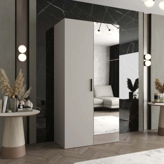 Bari II Hinged Door Wardrobe 100cm - Cashmere 100cm - image 1