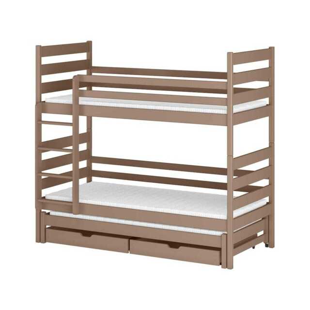 Tomi Bunk Bed with Trundle and Storage - Milk Chocolate Without Mattresses - image 1