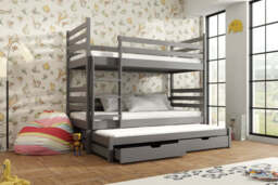 Tomi Bunk Bed with Trundle and Storage - Milk Chocolate Without Mattresses - thumbnail 8