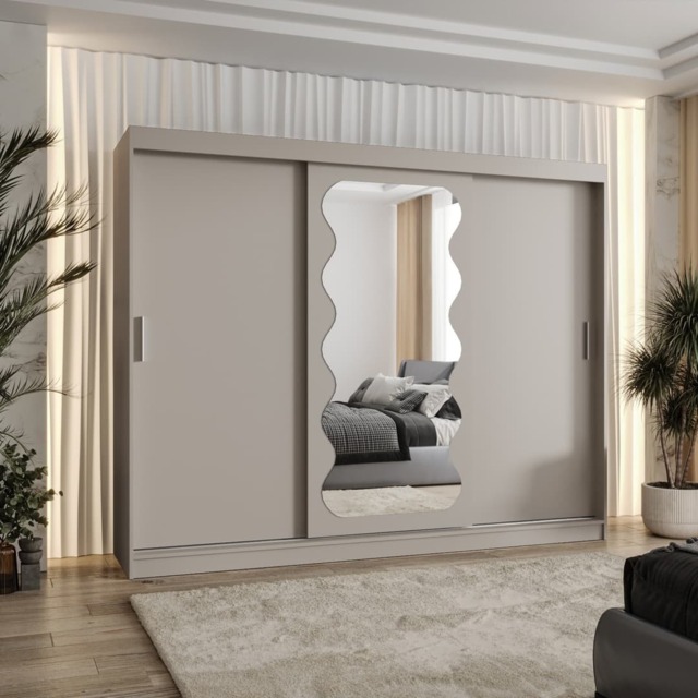 Spoti Sliding Door Wardrobe 250cm - Cashmere 250cm - image 1