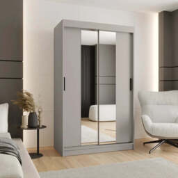 Rubino T1 Sliding Door Wardrobe 120cm - Cashmere 120cm - thumbnail 1