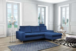 Corner Sofa Bed Collin - Grey 252cm Right - thumbnail 8