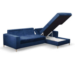 Corner Sofa Bed Collin - Grey 252cm Right - thumbnail 5