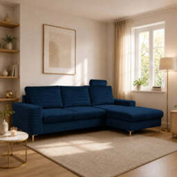 Corner Sofa Bed Collin - Grey 252cm Right - thumbnail 2