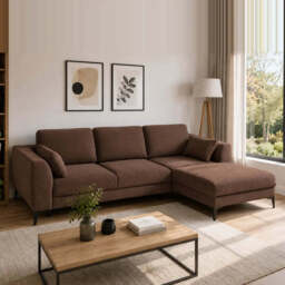 Corner Sofa Bed Imperia - Brown 294cm Right