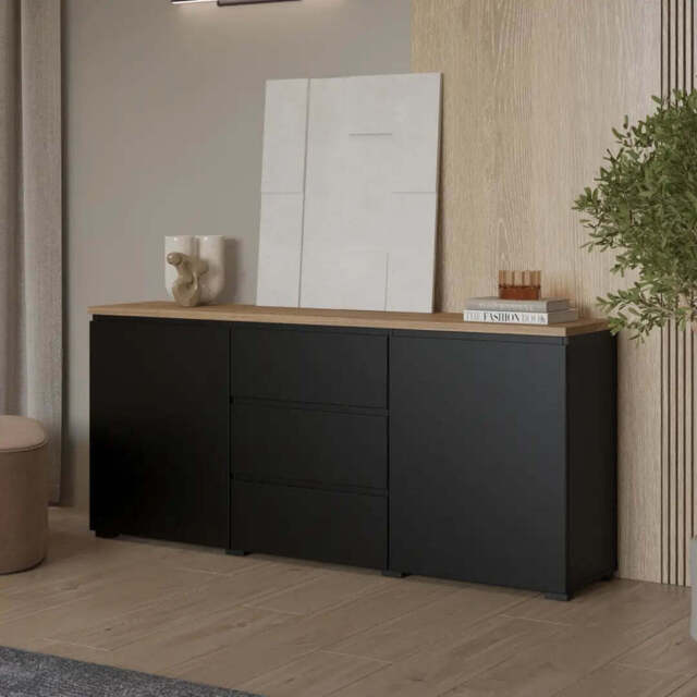 Modo Sideboard Cabinet 150cm - Black 150cm - image 1