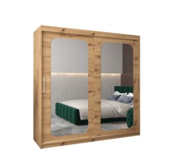 Uppsala T3 Sliding Door Wardrobe 200cm - Black 200cm - thumbnail 7