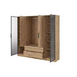Kelly Hinged Door Wardrobe 206cm [Glass] - Cashmere 206cm - thumbnail 4