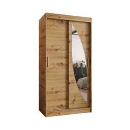 Milo Sliding Door Wardrobe 100cm - Black 100cm - thumbnail 8