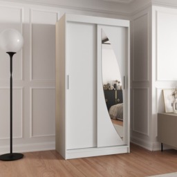 Milo Sliding Door Wardrobe 100cm - Black 100cm - thumbnail 2
