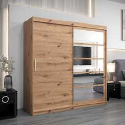 Roma I Sliding Door Wardrobe 200cm - White 200cm - thumbnail 5