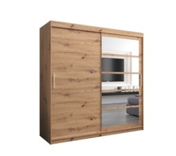 Roma I Sliding Door Wardrobe 200cm - White 200cm - thumbnail 6