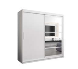 Roma I Sliding Door Wardrobe 200cm - White 200cm - thumbnail 2
