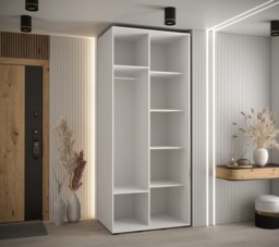 Cannes I Sliding Door Wardrobe 110cm - White 110cm - thumbnail 7