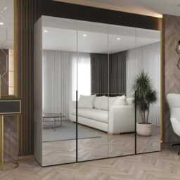 Alicante III Hinged Door Wardrobe 200cm - Black 200cm - thumbnail 4