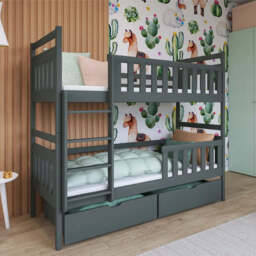 Wooden Bunk Bed Monika with Storage - White Matt Foam/Bonnell Mattresses - thumbnail 8