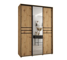 Cannes XI Sliding Door Wardrobe 170cm - Black 170cm - thumbnail 3