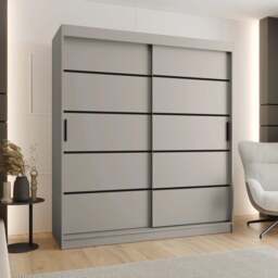 Rubino V1 Sliding Door Wardrobe 180cm - Cashmere 180cm - thumbnail 1
