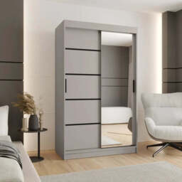 Rubino V2 Sliding Door Wardrobe 120cm - Cashmere 120cm - thumbnail 1