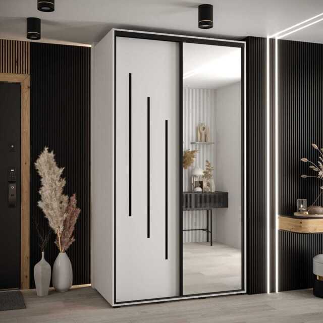 Cannes IX Sliding Door Wardrobe 130cm - White 130cm - image 1