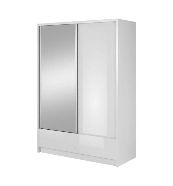 Aria I Sliding Door Wardrobe 154cm - White 154cm - image 1