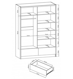 Aria I Sliding Door Wardrobe 154cm - White 154cm - thumbnail 4