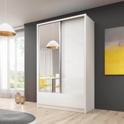 Aria I Sliding Door Wardrobe 154cm - White 154cm - thumbnail 2