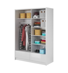 Aria I Sliding Door Wardrobe 154cm - White 154cm - thumbnail 3