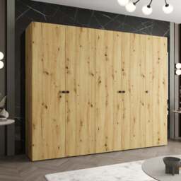 Parma I Hinged Door Wardrobe 250cm - White 250cm - thumbnail 8