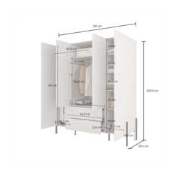 Yukon Hinged Door Wardrobe 180cm - Cashmere 180cm - thumbnail 3