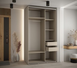 Dakota IX Sliding Door Wardrobe 130cm - Cashmere 130cm - thumbnail 5