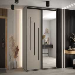 Dakota IX Sliding Door Wardrobe 130cm - Cashmere 130cm - thumbnail 1
