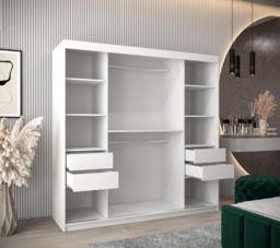 Morocco Sliding Door Wardrobe 200cm - White 200cm - thumbnail 4