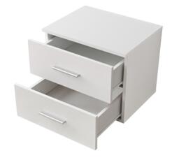 Vicky Bedside Cabinet 50cm - 50cm White Matt White Gloss - thumbnail 3