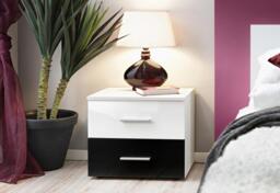 Vicky Bedside Cabinet 50cm - 50cm White Matt White Gloss - thumbnail 6