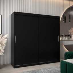 Tokyo Sliding Door Wardrobe 200cm - Black 200cm