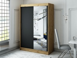 Leto T2 Sliding Door Wardrobe 150cm - Black 150cm - thumbnail 2